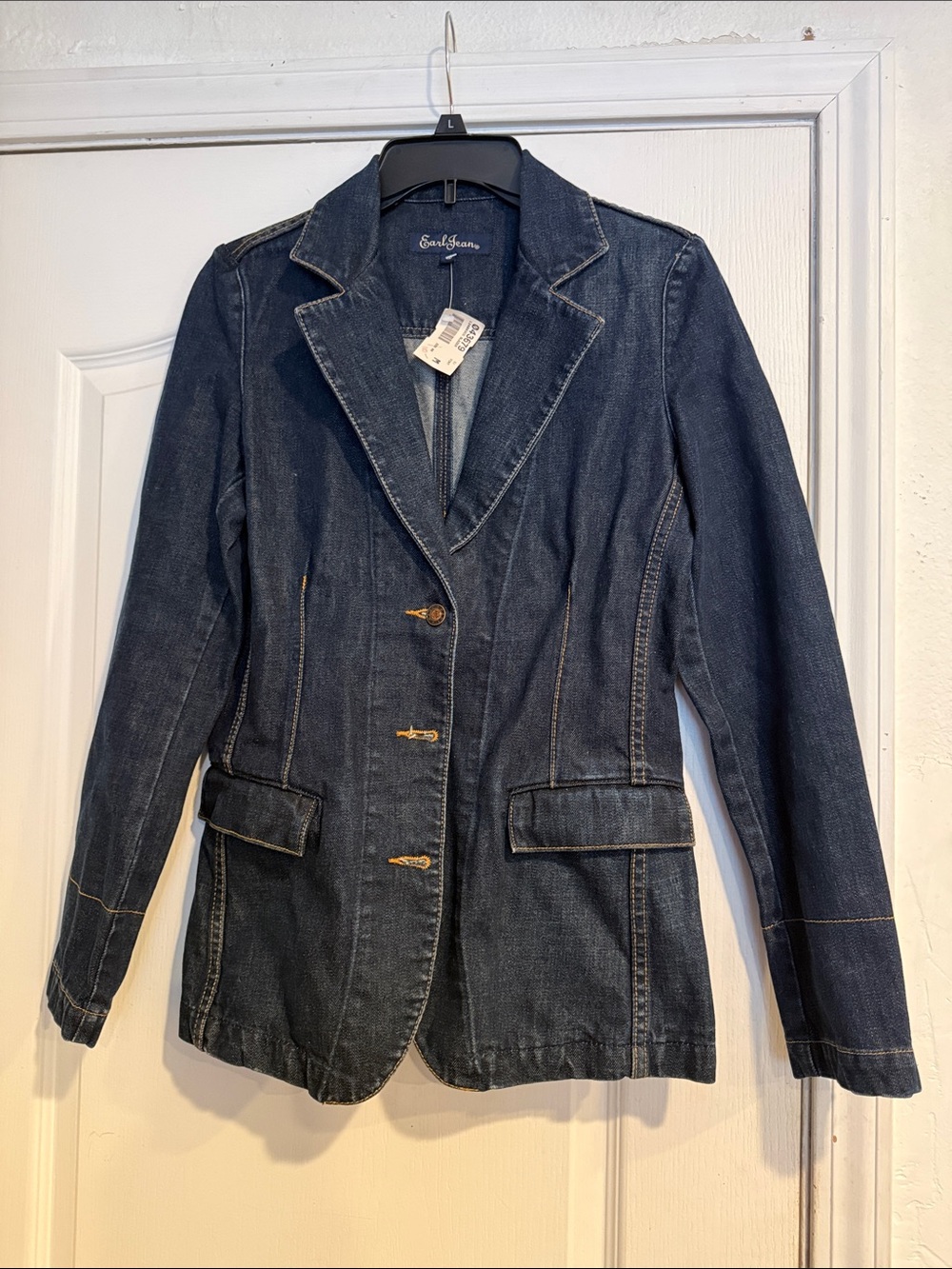 NWT Earl Jeans Dark Blue Denim Blazer Jacket